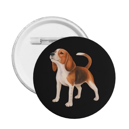 ビーグル犬 かわいい漫画ボタンバッジ 衣類バッグ装飾コスプレアクセサリー 友人パーティー用安全ピンバッジ S