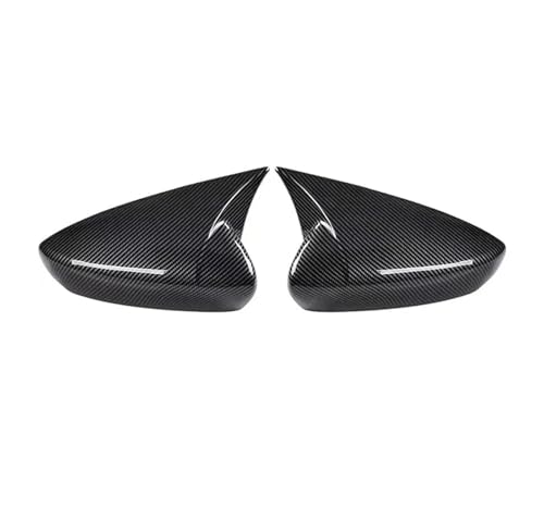車のサイドミラーカバー に適合する マツダ3 に適合する アクセラ 2019 2020 2021 2022 2023用 リアビューサイドミラーカバー ウィングキャップ 外装ドアケーストリム カーボンファイバールック(With Horn Carbon)