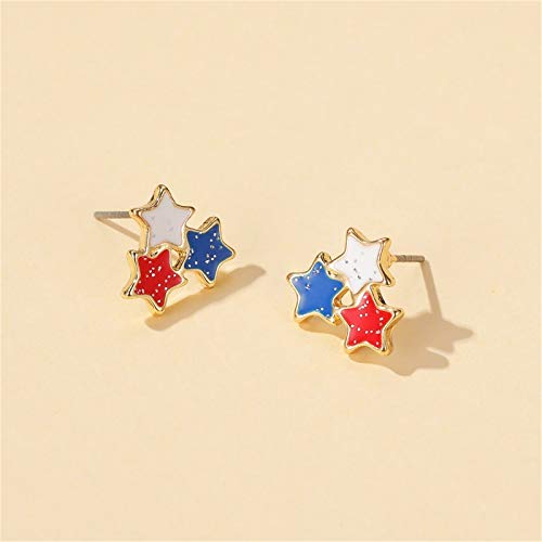 Coadipress 3 Pairs American Flag Stud Earrings For Women Girls Fashion Red Blue Star Butterfly Dragonfly July 4Th Usa Patriotic Independence Day Earrings Jewelry Accessory (3 Pairs Flag Earrings) #TOP5