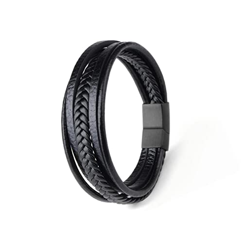 Image of Contemporary Casual Braided Leather Bracelet For Men /Boy's