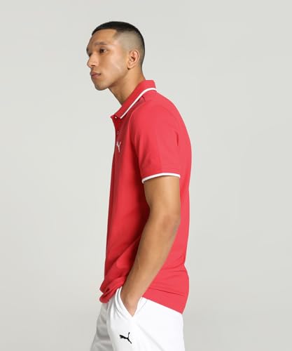 Image of Puma Men Tipping Collar Pure Cotton Slim Fit Polo T-Shirt