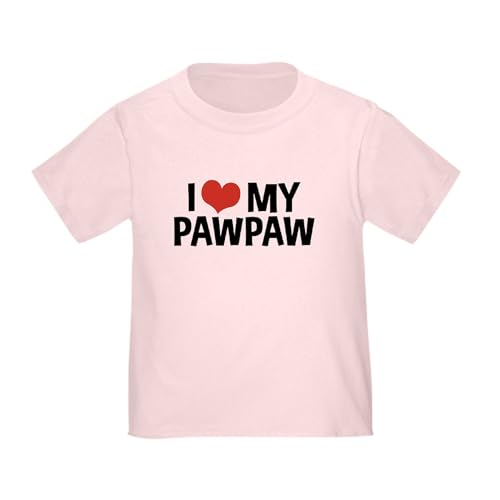 CafePress I Love My Pawpaw Toddler T Shirt Toddler Graphic Tee, 100% Cotton Pink