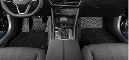 Image of 9D Car Floor Mat Full Set for E Bella Electric (5-Seater) || Luxury Leather with Grass Mat Complete Set || 100% Waterproof and Washable || Color : (Coffee)