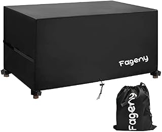 Fageny Cube Garden Furniture Covers Waterproof, 125x125x74cm Tear Resistant Oxford Fabric Outdoor Patio Table Covers Waterproof, Windproof, Anti-UV, Outdoor Garden Table Cover with Storage Bag