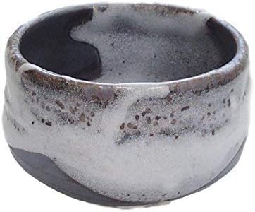 Japanese Mino Ware Pottery Matcha bowl 4.9 Inches Diameter, Japanese Tea Cup for Tea Ceremony, Scenery of Fresh Snow From Japan M6255