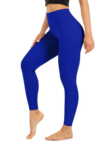 Blisset High Waist Leggings for Women - Opaque Soft Tummy Control Athletic Pants for Yoga Running Workout and Gym Royal Blue