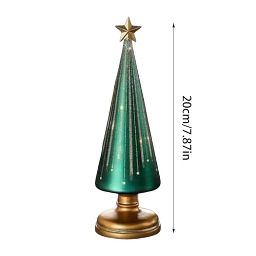 Luces centelleantes en árbol de Navidad verde con botón único 5
