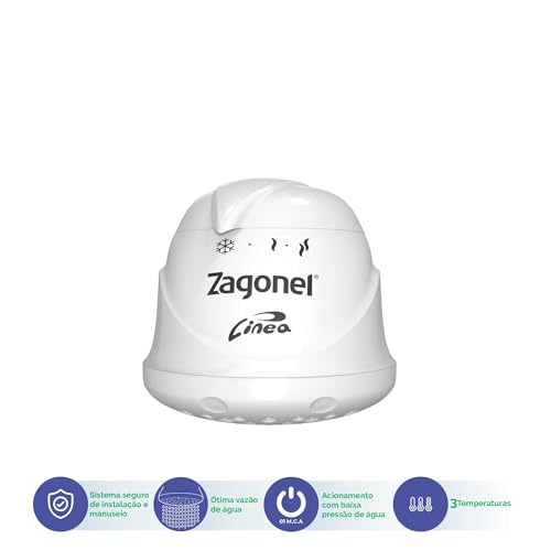 Ducha Linea 3 Temperatura, Zagonel, BLI PR, Branco, 5500 watts, 220 volts