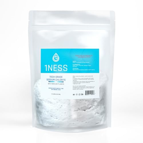 1ness Tech Grade Sodium Chlorite 80% Flakes - Pure & Natural (12 LBS)