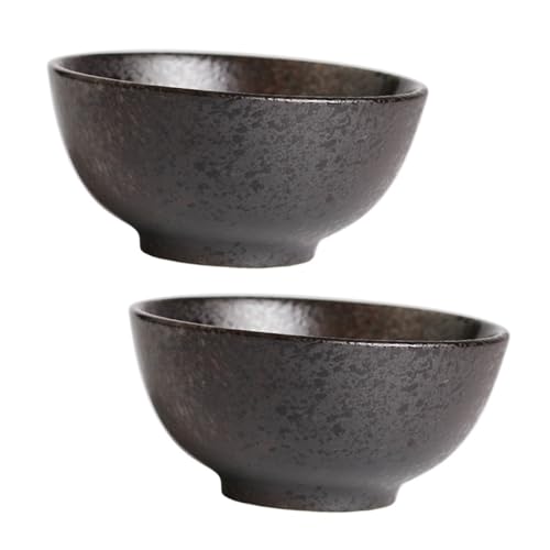 OUNONA 2Pcs Japanese Ceramic Rice Bowls Vintage Tableware for Soup Noodles and Salad Premium Kitchen Dinnerware for Home Essentials