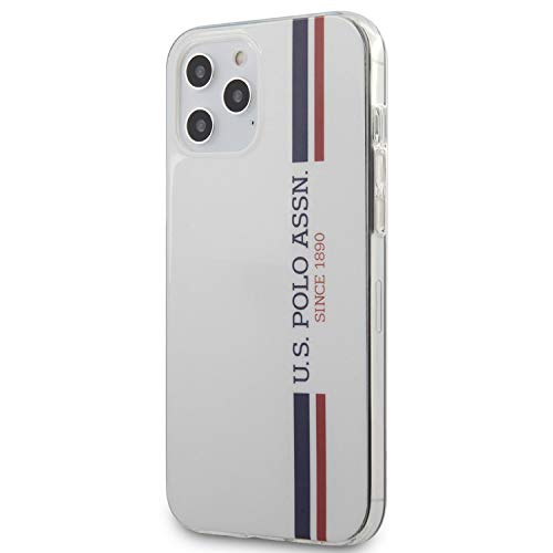 US Polo Assn Polo USHCP12LPCUSSWH Tricolor Collection Coque pour iPhone 12 Pro Max 6 7 Blanc