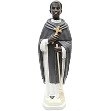 Vittoria Collection 28"" Saint St. Martin De Porres Statue Sculpture Figurine, Black