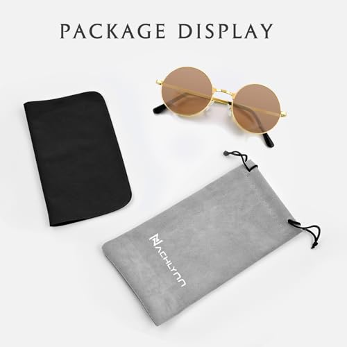 NACHLYNN Round Hippie Sunglasses Metal Border Circle Hippie Glasses UV380 Protection 70s Sunglasses for Men Women Party Favor4