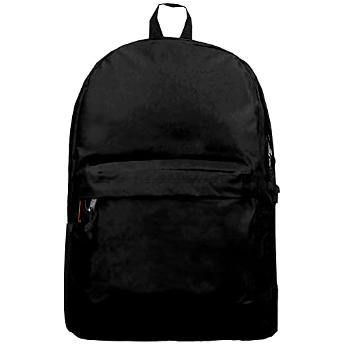 K-Cliffs 18in Classic Backpack Basic Bookbag Simple School Book Bags Vintage Emergency Daypack w/Padded Back & Side Pocket3