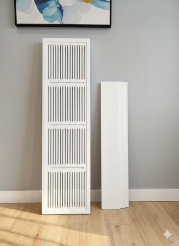 Image of Wooden Partition Divider for Living Room, Partition Wall, Privacy Divider, Freestanding Folding Panels for (6 Feet 3 Panel with 3 Shelve) (6 Feet 3 Panel White with Shelves)
