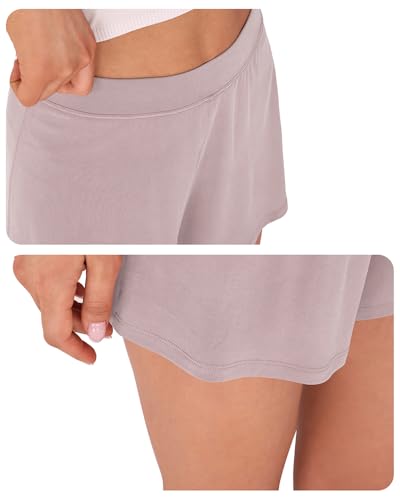 Image of ODODOS 2-Pack Ultra-Soft Modal Lounge Shorts for Women - Lightweight & Breathable Sleepwear, 3 inch Inseam