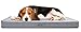 Pecute Cuscino Cane Grande in Memory Foam (89 * 56 * 7 CM Grigio), Materassino per Cani Sfoderabile Lavabile, Tappetino Cane Impermeabile e Antiscivolo, Letto per Animali Domestici Grigio