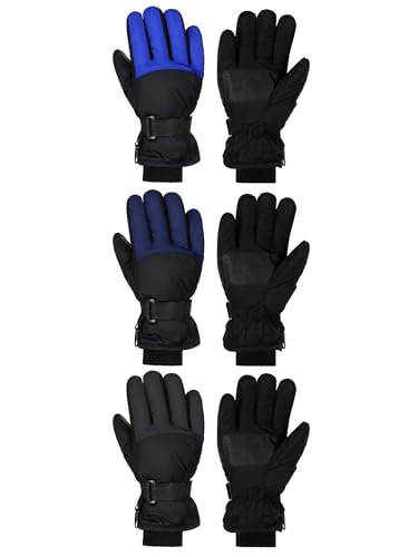 Image of Bencailor 3 Pairs Kids Ski Gloves Children Winter Gloves