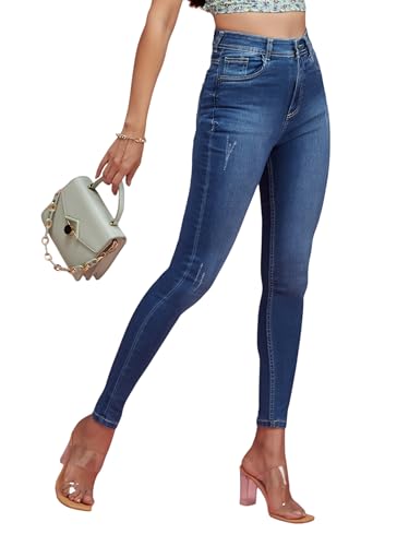 Image of Miss Chase Women's Skinny Fit High Rise Regular Length Denim Stretchable Jeans