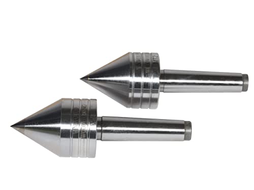 VINWOX Wood Lathe Carbide Tipped Live Center, 2MT Morse Taper Shank, 8mm Carbide Tip with 60 Degree Point