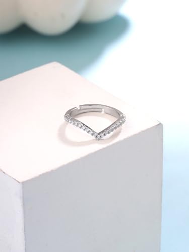 Yellow Chimes Silver Ring for Women & Girls | Adjustable Crystal Ring | Birthday &