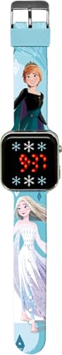 Kids Licensing - Relógio digital LED para meninas com personagens tem funções de hora, data e correia ajustável, multicolorido, único, Frozen