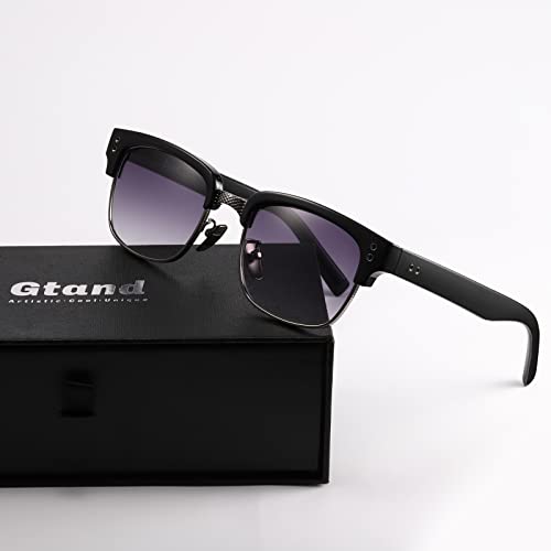 Image of Gtand Vintage Retro Rectangle TR90 Frame Sunglasses For Men Women Fashion Semi-Rimless Metal Sun Glasses Eyewear
