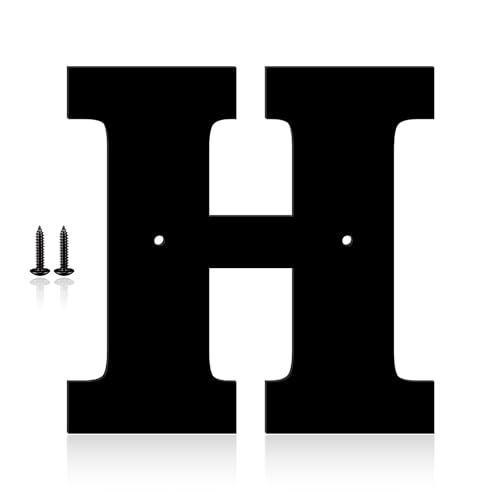 20 Inch Metal House Numbers, House Address Letters and Numbers for Outside Signs, Metal Letters Door Numbers Signage Street Address Plaque for Garden Door Mailbox Decor (Letter H)