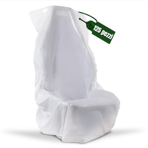 PLASTISAK - Bobina Coprisedili Usa e Getta Universali 125 Pezzi in Plastica Bianca - Coprisedili Usa e Getta per Auto per Officine, Concessionarie, Carrozzerie