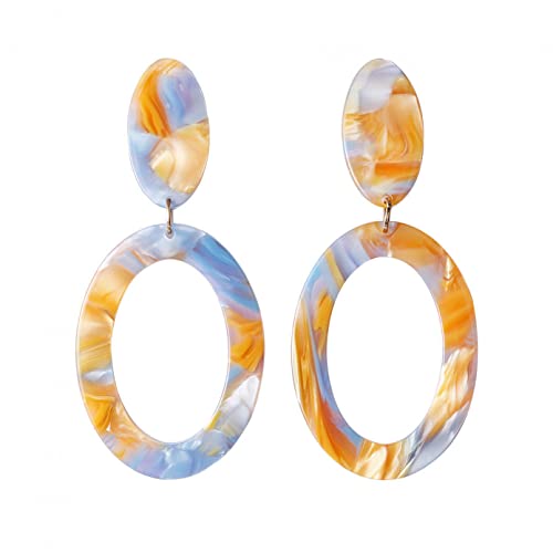 Boucles d'oreilles pendantes acrylique colorée bohème pour le beach club