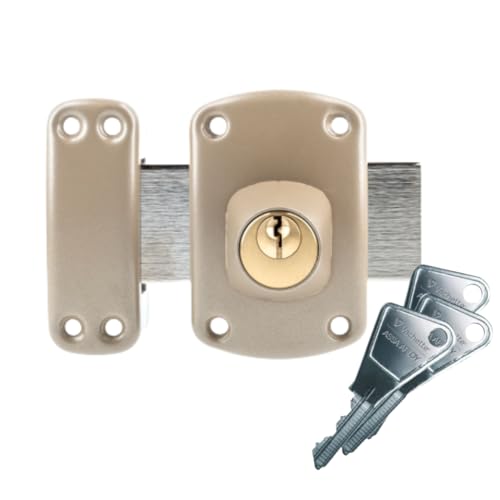 Vachette Verrou de porte Double Cylindre PLUTON - Ouverture à Clé extérieur et intérieur - Cylindre ø 23 mm, Longueur 45 mm, 5 goupilles - 64300/SC - Anti...