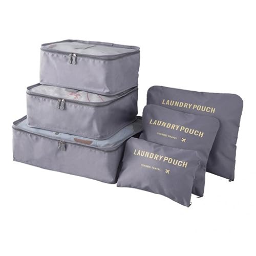 Bsan Shop Kit organizador de mala bagagem viagem necessaire 6 peças (Cinza)