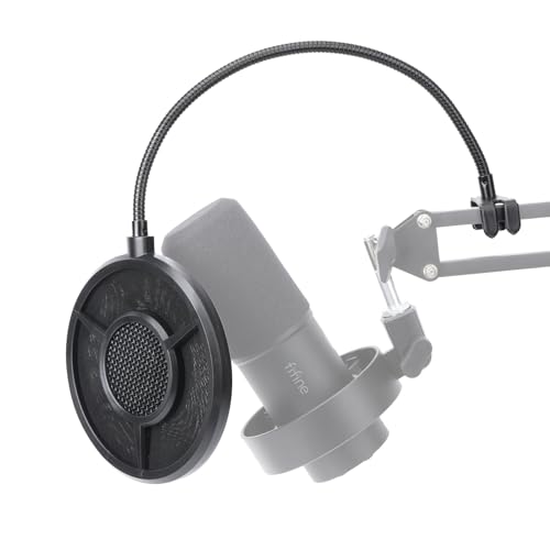 YOUSHARES Fifine K688 Pop Filter - Mic Windshield for Fifine K688 Recording XLR/USB Microphone to Blocks Out Plosives, 5.5 Inch Diam, 6 Layers, Fifine K688 Pop Shield Clip on