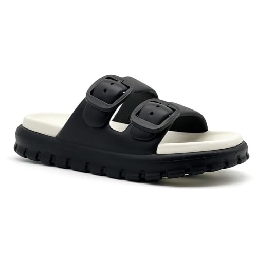 rosyclo Cloud Sandals for Women and Men, Pillow House Slippers Shower Shoes Bathroom Indoor Outdoor Slide Sandals, Buckle Adjustable, Ultimate Comfort, Lightweight, Thick Sole, Non-Slip2