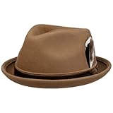 Stetson Hallett Player Chapeau Feutre de Laine Unicolore avec Plumes Homme Automne Hiver