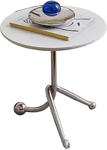 GEBYUI ホーム＆キッチン/家具/リビング家具 コーヒーテーブル：ペデスタルテーブル型｜天然櫻桃木無垢材桌面・ステンレス製脚、北欧レトロ風小巧丸テーブル、リビング/ベランダ/カフェ共用