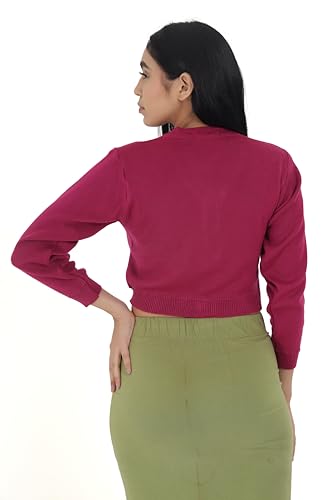 Image of Women Winter Wear V-Neck Full Sleeves Regular Fit Woollen Blouse