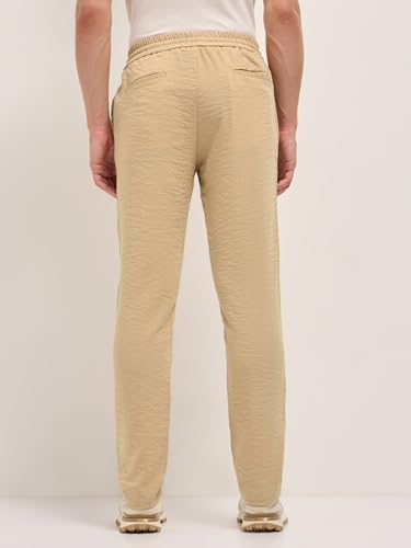 Image of Men's Grey Cotton Straight Fit Casual Trouser