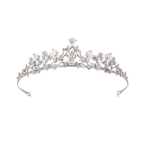 CPHGG Diademe für Damen Headwear High-End Braut Zirkon Strass Prinzessin Krone Hochzeitskleid mit Zubehö