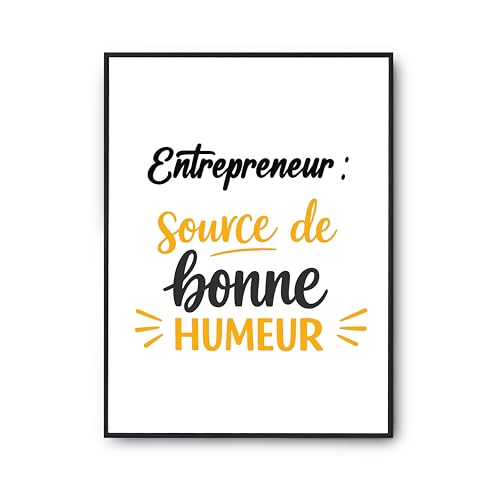 Affiche Entrepreneur Source de Bonne Humeur Déco Murale Inspirante et Humour