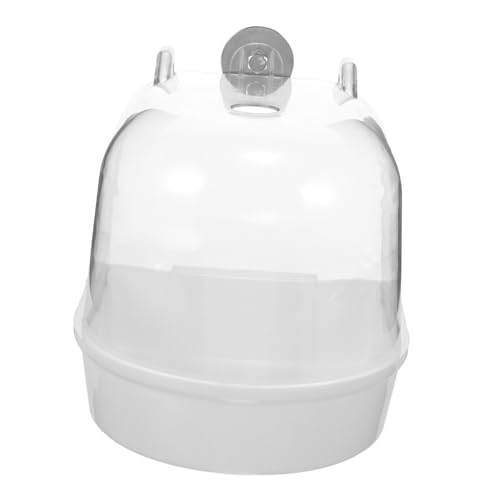 Loigohon 小型鳥用洗澡盆 プラスチック製 ? 取り付け簡単 清掃しやすいケージ用バードバス (13.50X13.50X13.50CM,白)