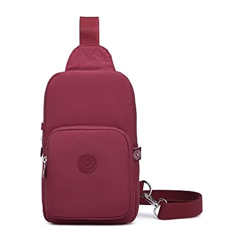 Crossbody Bags for Women, Unisex Crossbody Purse Bag, Sling Bag, Lightweight and Compact Sling Backpack Purse for Women, Bordeaux, Casual Cover