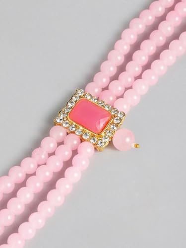 Joyas de perlas Kundan DMZ-2405 con baño de oro rosa en latón 7