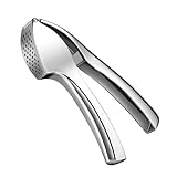 Picadora De Ajos - Mango De Acero Inoxidable, Accesorio De Cocina, Trituradora Manual Sencilla, Trituradora Para Raíces Y Bulbos - Perfecto Para El Hogar, Bistrós, Vivacs Y Excursiones |