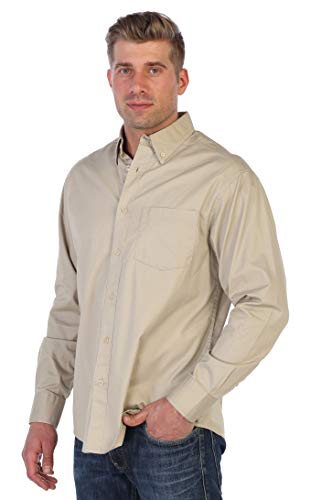 Gioberti Mens 100% Cotton Long Sleeve Casual Twill Oxford Shirt2
