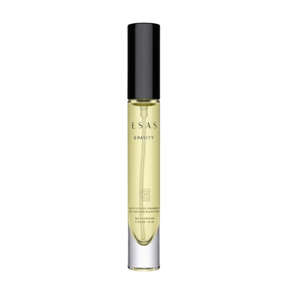 ESAS NYC Organic Fine Fragrance | Gravity | Amber, Soft Musk, Magnetic| Fresh & Fruity Eau de Parfum | 10mL / 0.33 fl oz