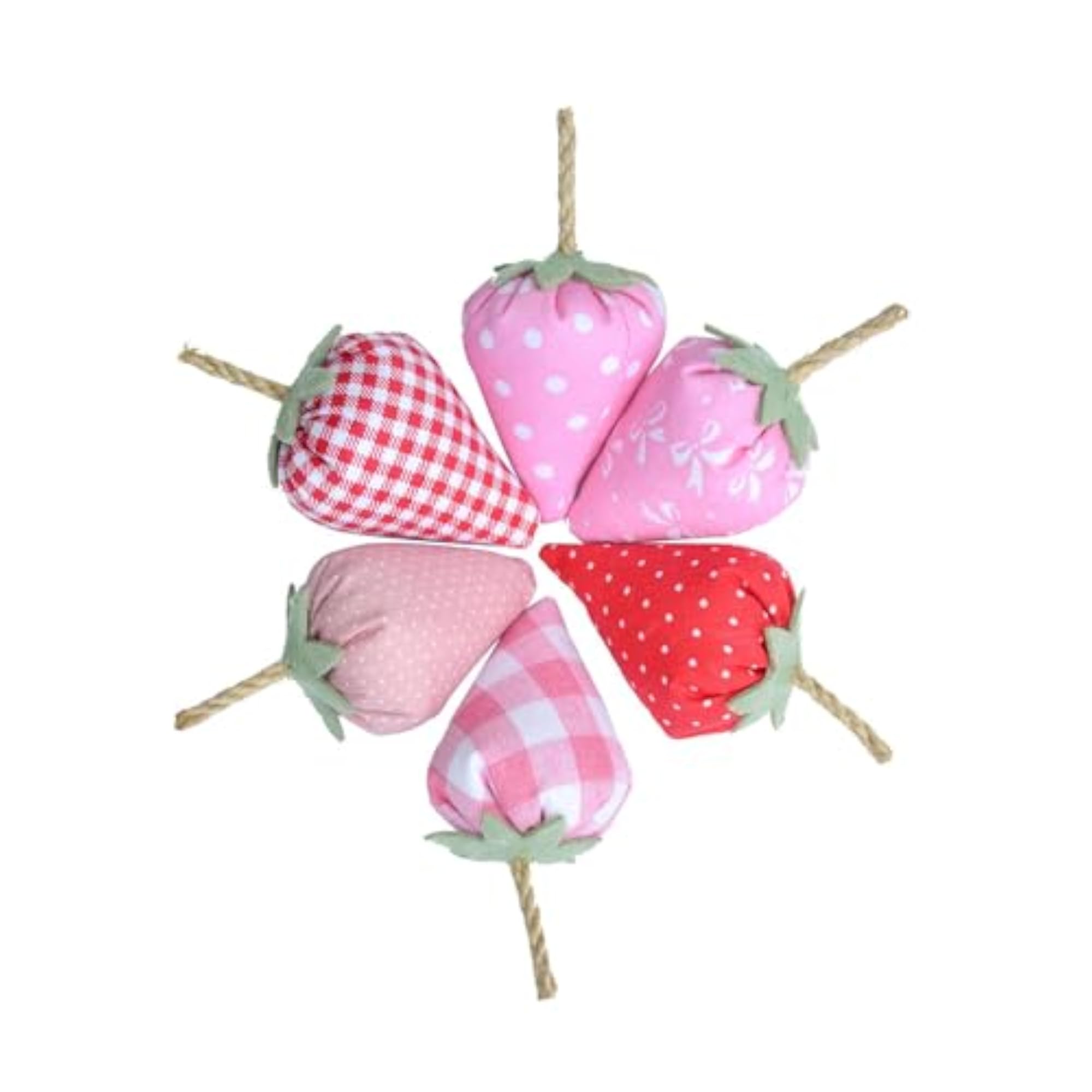 6X Fabric Strawberries Ornament for Home Styling