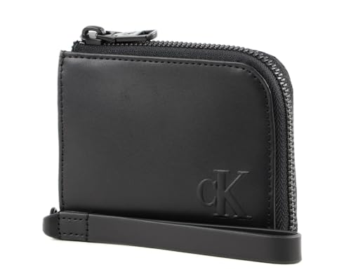 Calvin Klein Leather Purse CKJ Mono Bold Zip Around Wallet CK Black