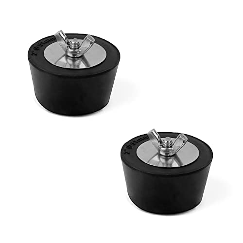 Bouchon Piscine Hivernage, GEBAUM 2 pièces Bouchon Hivernage Piscine, Bouchon Piscine avec vis en Acier Inoxydable pour Empêcher Le Gel des Drains de Piscine en Hiver (2in/ 51mm) Cover