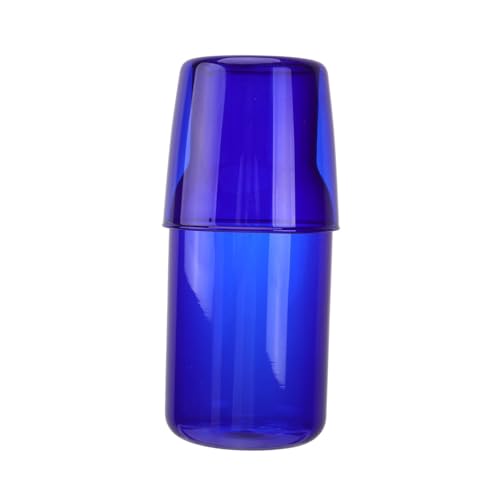 Set de vaso y jarra de vidrio azul 500ml